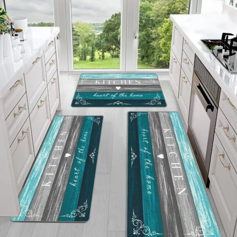 New 3Pcs Farmhouse Kitchen Rug Set, Non Slip Washable Mats for Floor & Hallway
